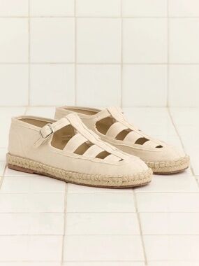 BODE Peggy Men’s Buckle Strappy Flat Espadrille Sandals in Natural Size 44/US 11